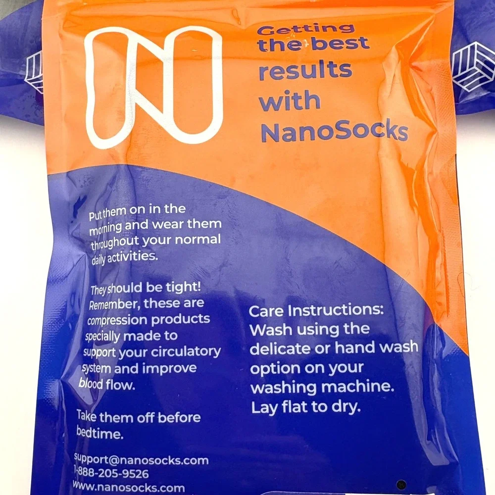 NanoSocks Black Size 2 Compression Ankle Sleeves‎ 3D Nano-Weave 3 Pairs